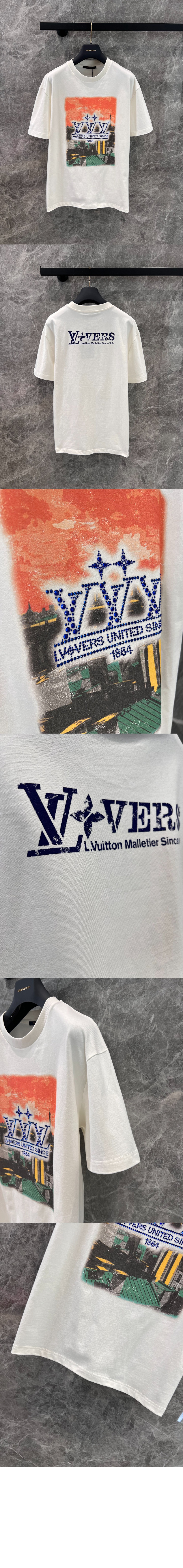 루이비통 엠벨리시드 그래픽 코튼 티셔츠