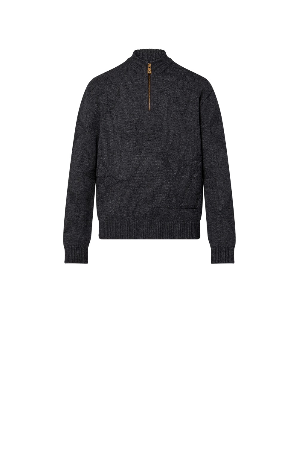 루이비통 모노그램 자카드 울 하프 지퍼 풀오버