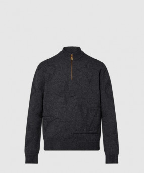 루이비통 모노그램 자카드 울 하프 지퍼 풀오버