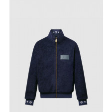 루이비통 레더 패치 플리스 블루종