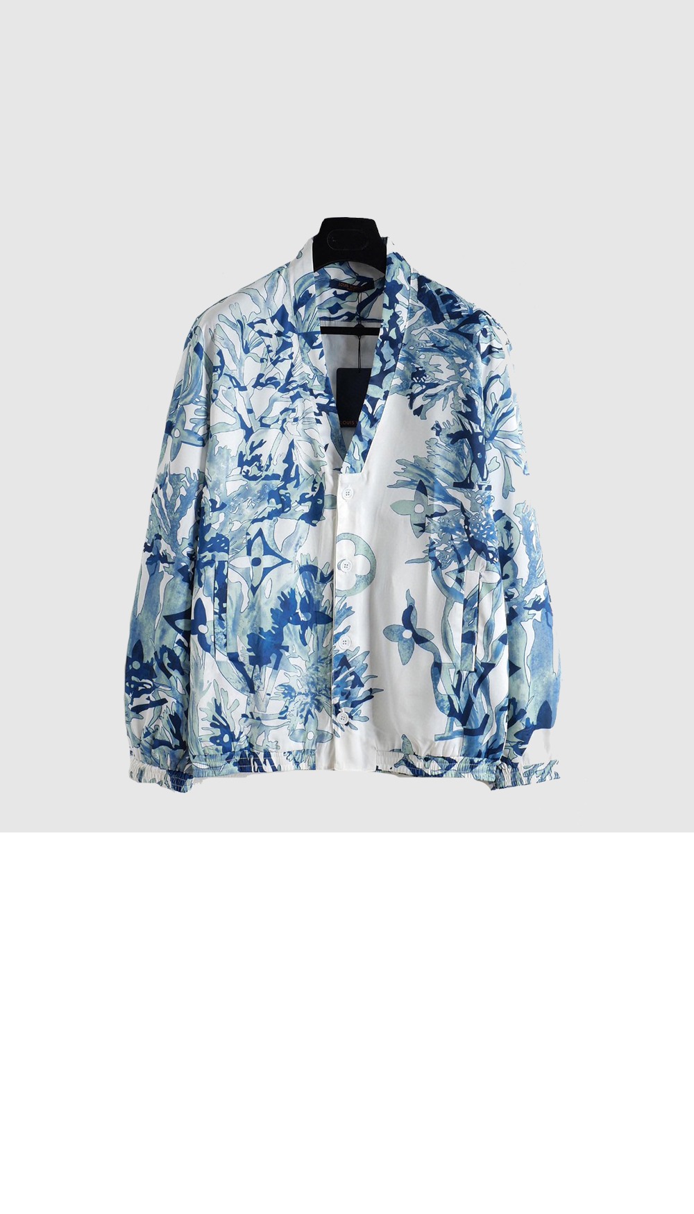 루이비통 실크 블렌드 엠브로이더드 블루종