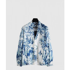 루이비통 실크 블렌드 엠브로이더드 블루종