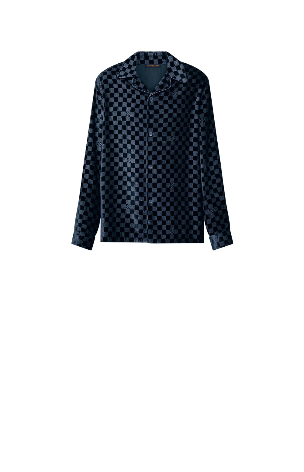 루이비통 실크 블렌드 벨벳 롱 슬리브드 이브닝 오버셔츠