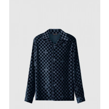 루이비통 실크 블렌드 벨벳 롱 슬리브드 이브닝 오버셔츠