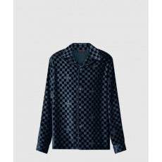 루이비통 실크 블렌드 벨벳 롱 슬리브드 이브닝 오버셔츠