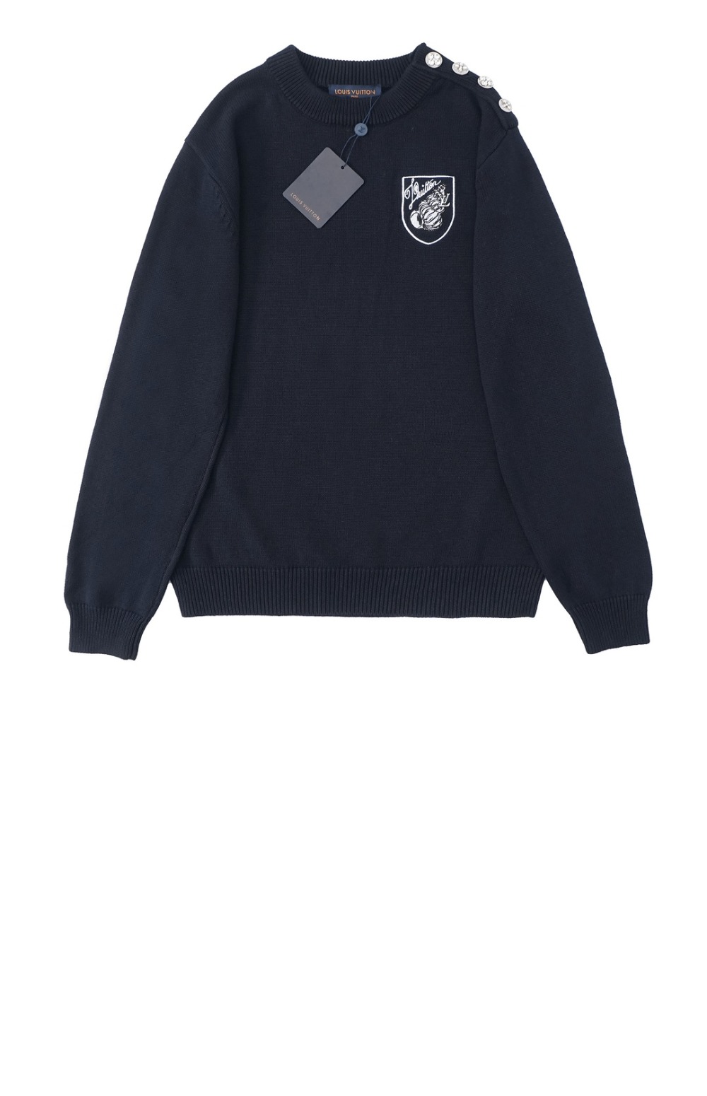 루이비통 엠브로이더드 코튼 블렌드 크루넥