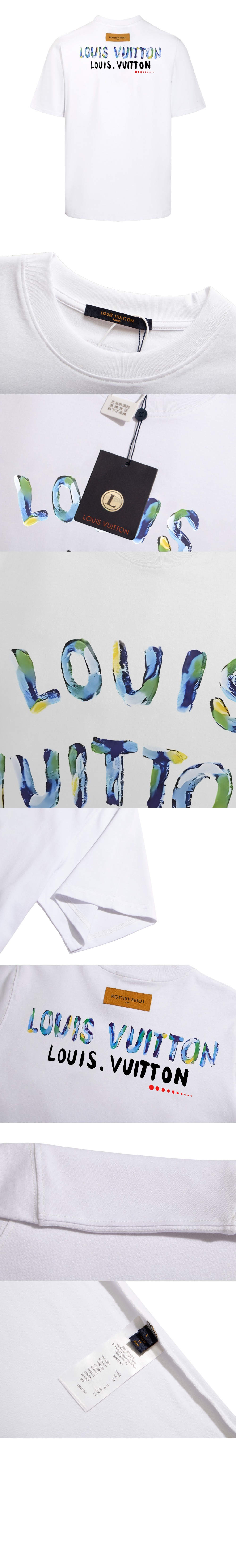 루이비통 로고 프린트 반팔