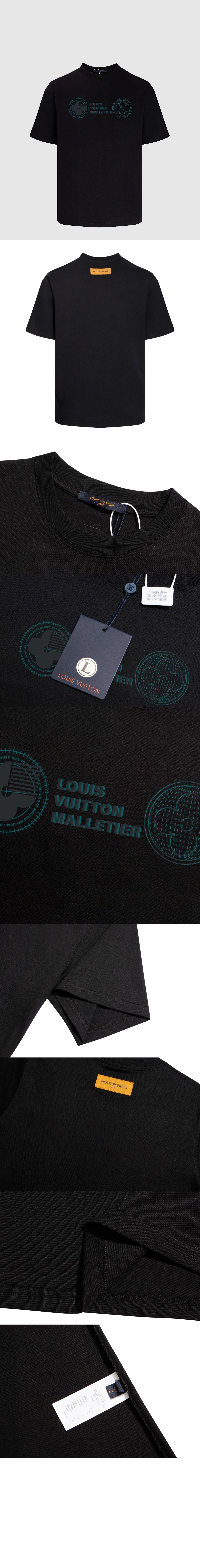 루이비통 로고 프린트 반팔