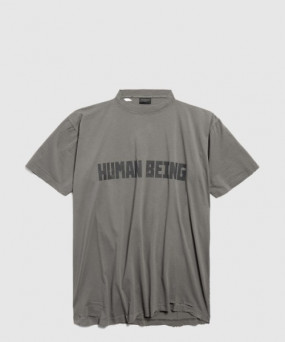 발렌시아가 휴먼 비잉 시프티드 티셔츠