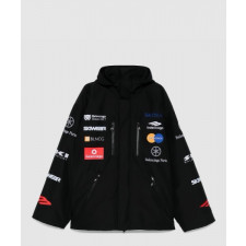 발렌시아가 로고 패치 후드 재킷