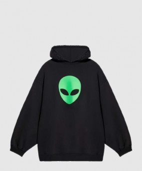 발렌시아가 에일리언 로고 후드