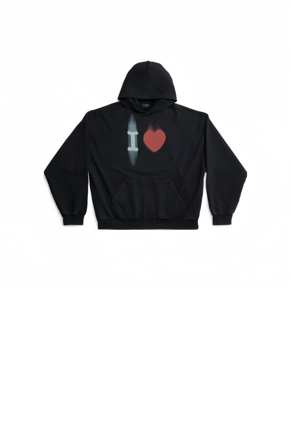 발렌시아가 로고 프린트 코튼 후디