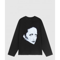 발렌시아가 로고 프린트 면 톱