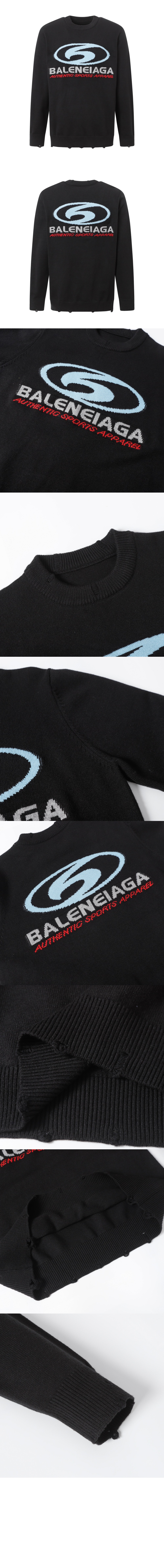 발렌시아가 로고 프린트 크루넥 스웨트셔츠