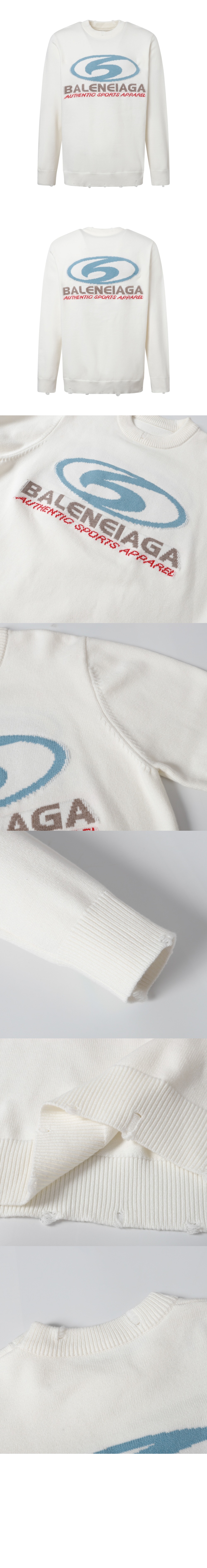 발렌시아가 로고 프린트 크루넥 스웨트셔츠