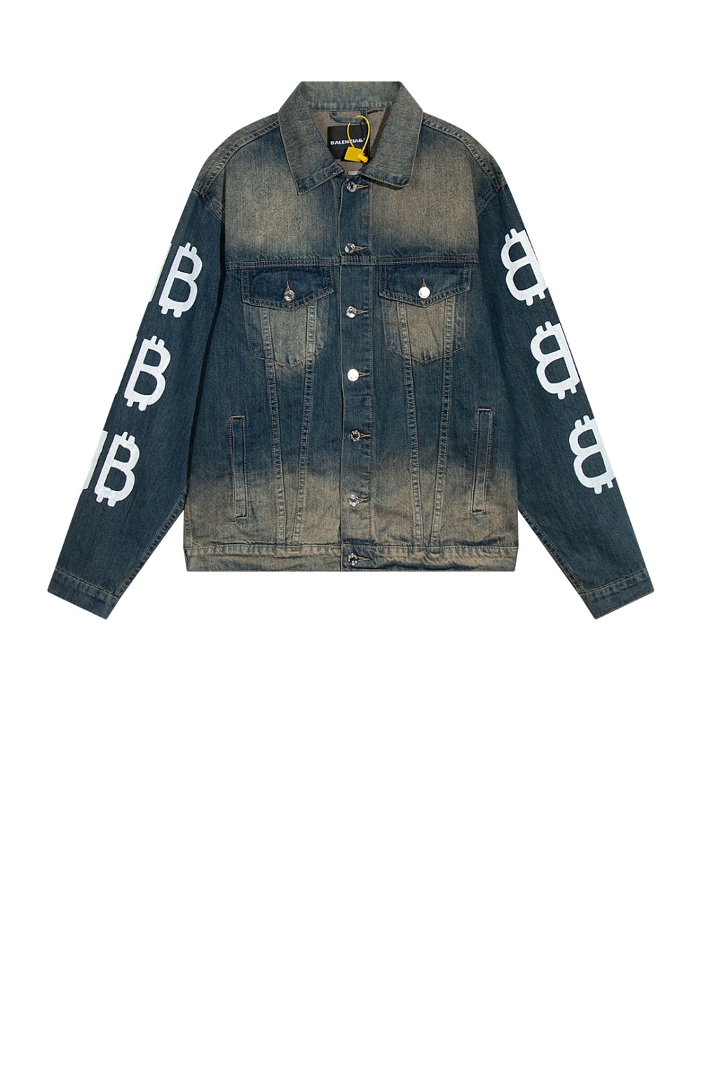 발렌시아가 로고 프린트 버튼 데님 재킷