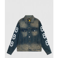 발렌시아가 로고 프린트 버튼 데님 재킷