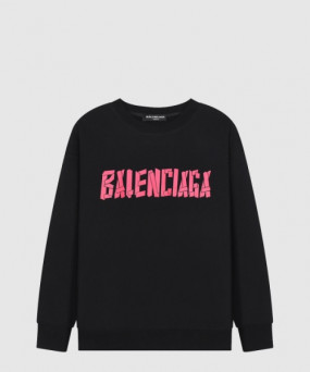 발렌시아가 로고 프린트 면 톱