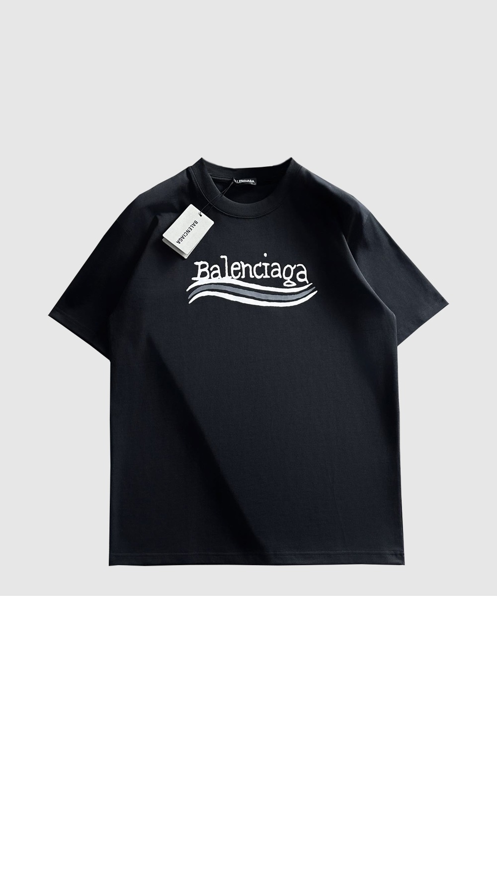 발렌시아가 로고 프린트 반팔