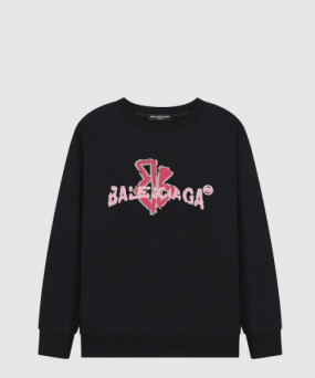 발렌시아가 로고 프린트 면 톱