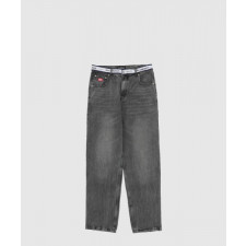 발렌시아가 웨이스트 로고 밴딩 데님 진