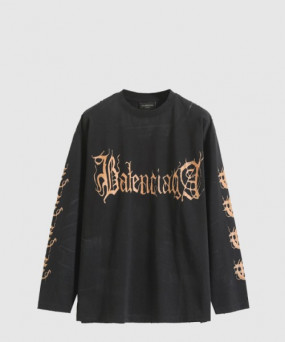 발렌시아가 로고 프린트 면 톱