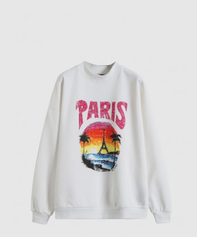 발렌시아가 로고 프린트 면 톱