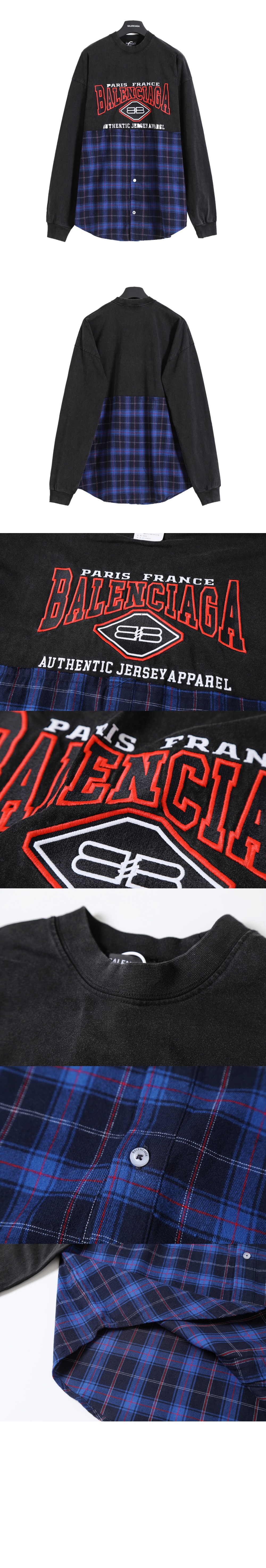 발렌시아가 어센틱 패치 긴팔 티셔츠