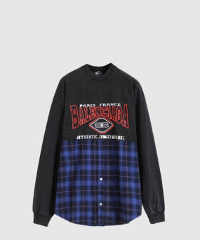 발렌시아가 어센틱 패치 긴팔 티셔츠