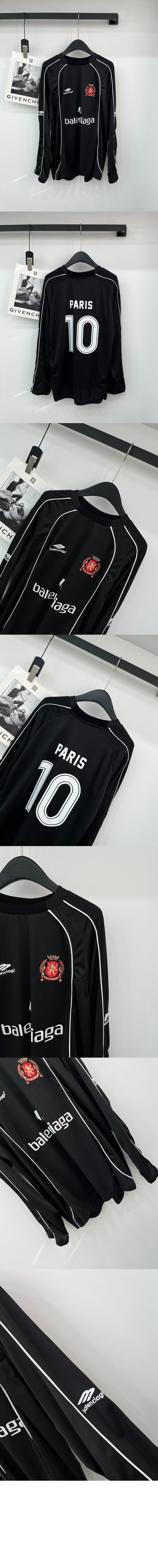 발렌시아가 파리 사커 롱 슬리브 오버사이즈 티셔츠