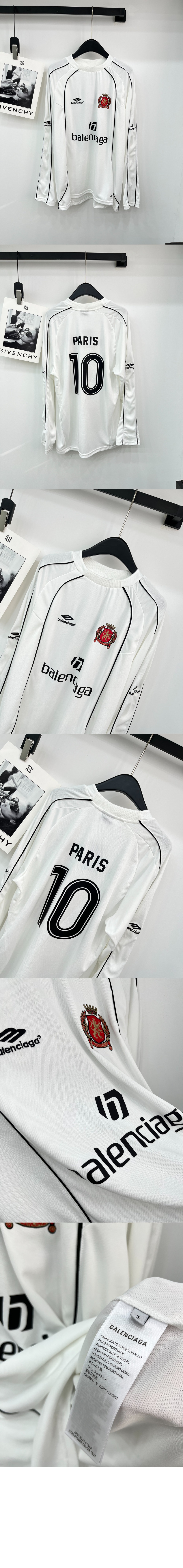 발렌시아가 파리 사커 롱 슬리브 오버사이즈 티셔츠