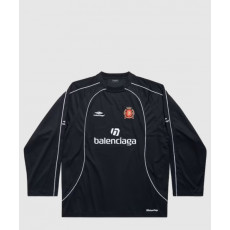 발렌시아가 파리 사커 롱 슬리브 오버사이즈 티셔츠