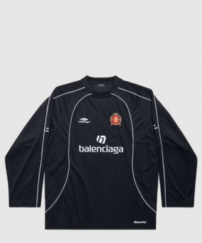 발렌시아가 파리 사커 롱 슬리브 오버사이즈 티셔츠