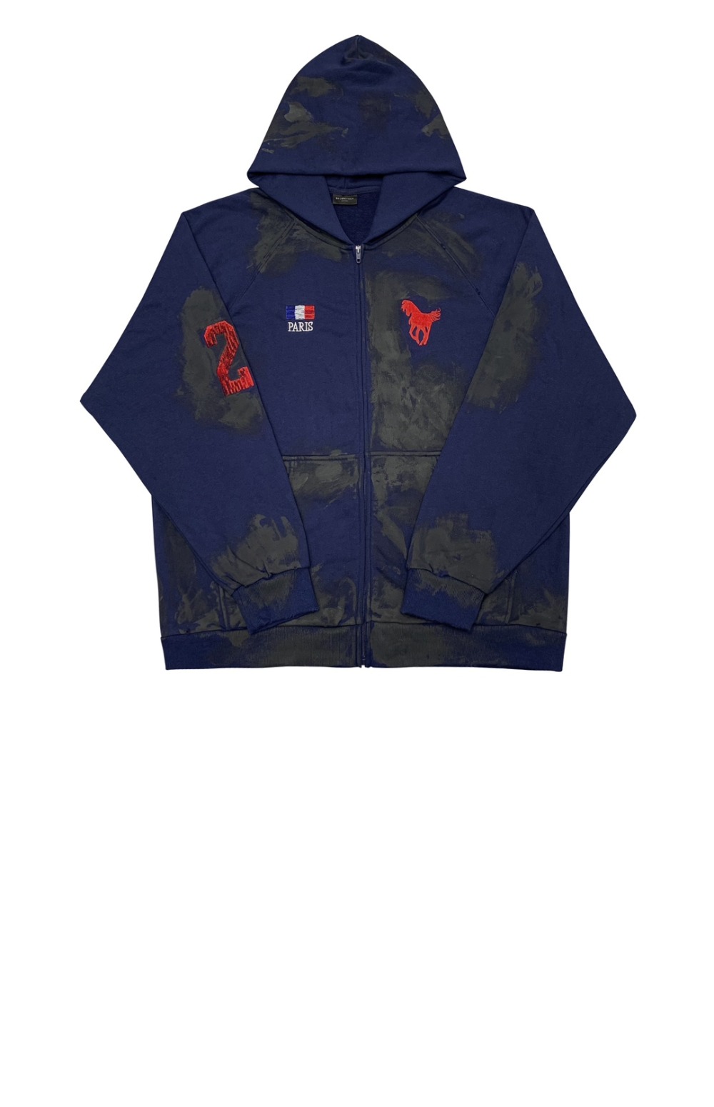 발렌시아가 더티 워싱 폴로 후드 집업