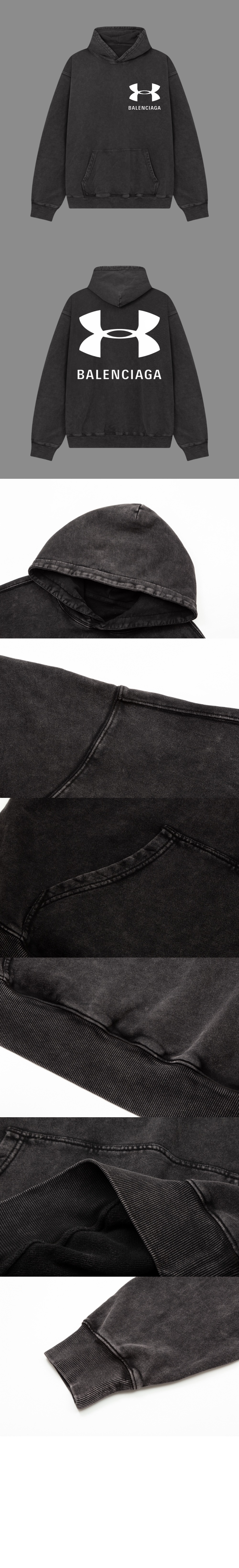 발렌시아가 후드 티셔츠