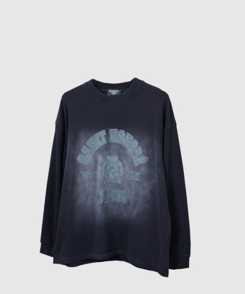 발렌시아가 로고 프린트 면 톱