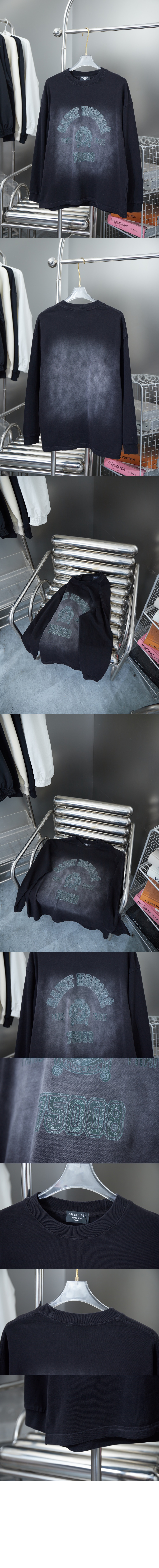 발렌시아가 로고 프린트 면 톱