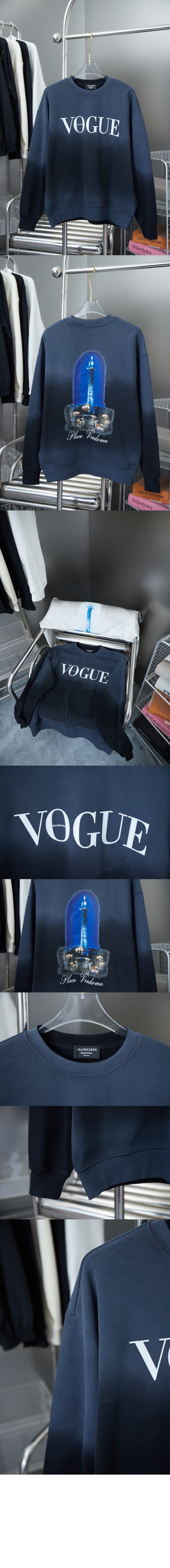 발렌시아가 로고 프린트 면 톱