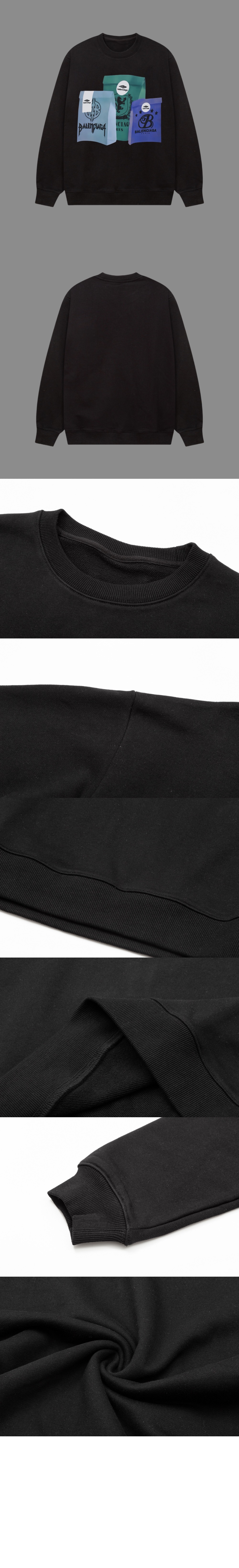 발렌시아가 로고 프린트 스웨트셔츠