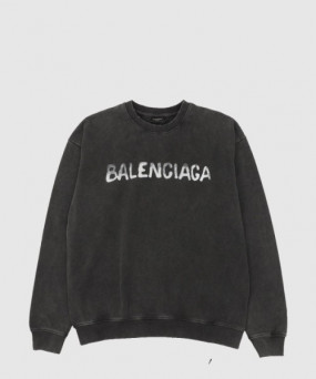 발렌시아가 로고 프린트 면 톱