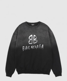 발렌시아가 로고 프린트 면 톱