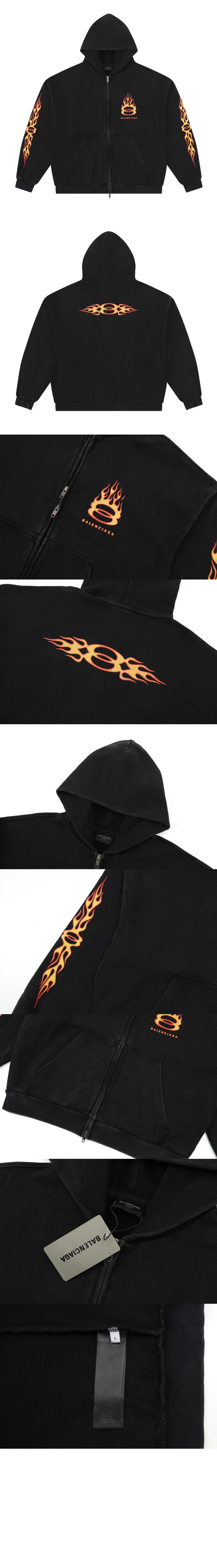 발렌시아가 후드 티셔츠