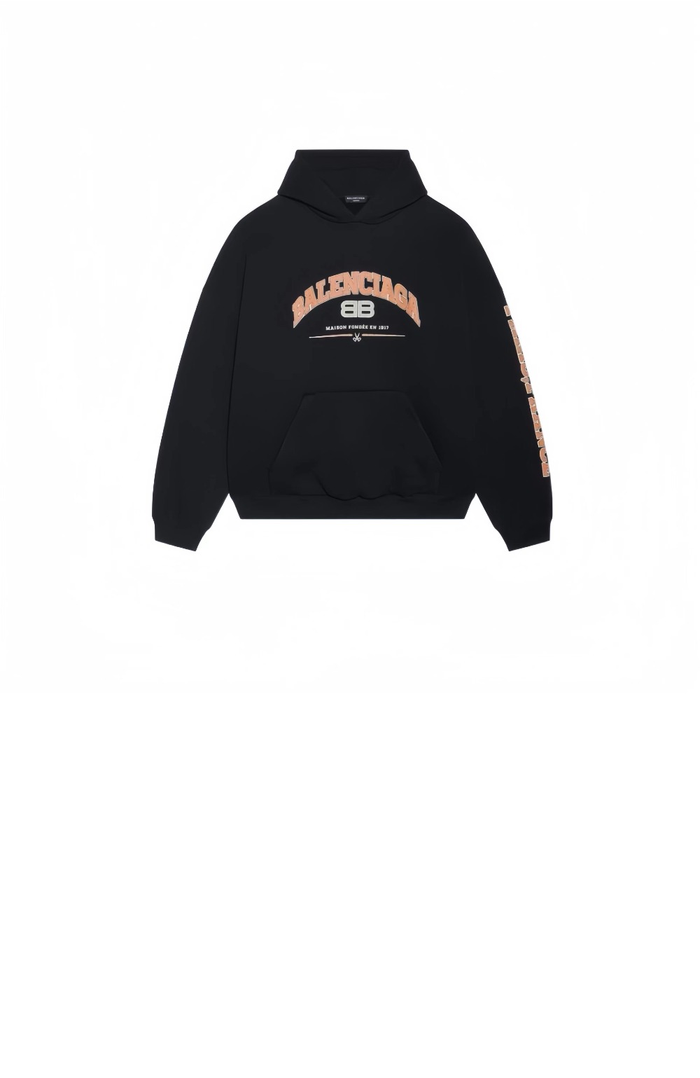 발렌시아가 로고프린트 코튼블랜드 저지 후드