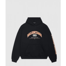 발렌시아가 로고프린트 코튼블랜드 저지 후드