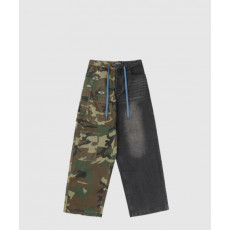발렌시아가 다크 카모 하이브리드 배기 팬츠