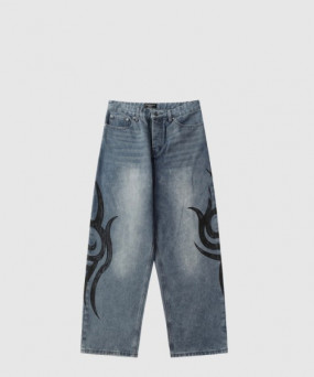 발렌시아가 스트레치드 니 배기 팬츠