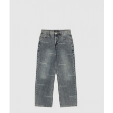 발렌시아가 로고 프린트 스트레이트 진