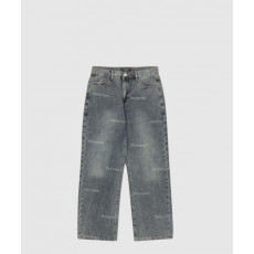 발렌시아가 로고 프린트 스트레이트 진