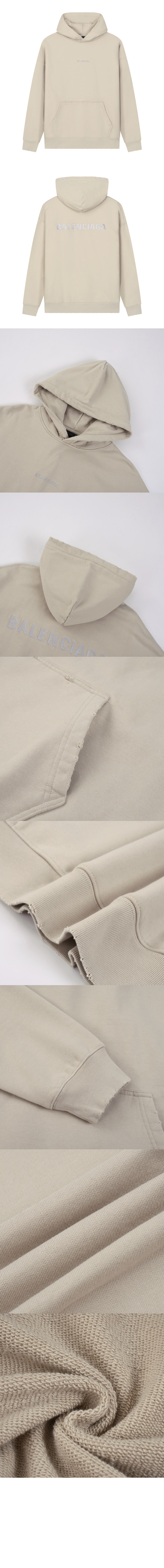 발렌시아가 로고 프린트 미디엄 핏 후드