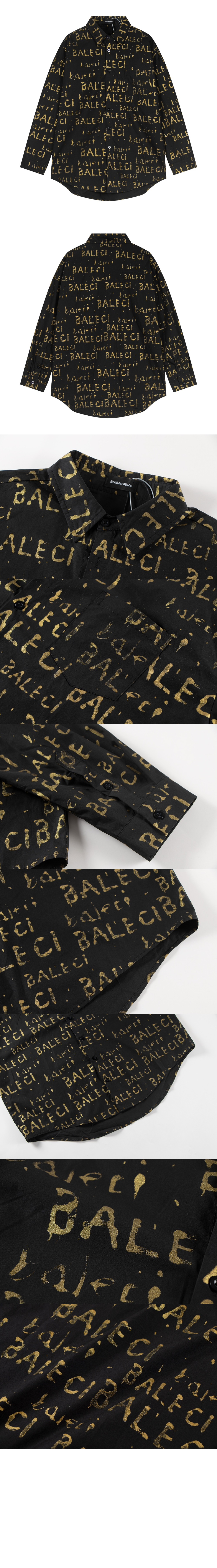 발렌시아가 로고 프린트 셔츠 톱